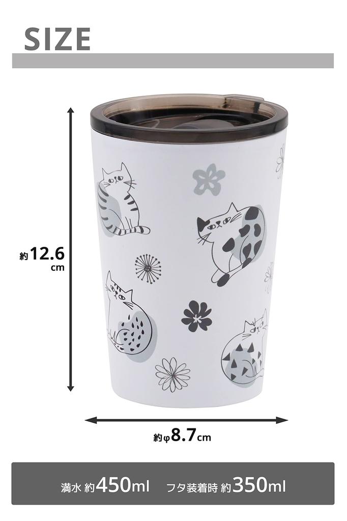 OGURA Stainless Steel Tumbler Convenience Store Coffee Cup with Lid Vacuum Thermal Insulation Cold Mug Scandinavian Nordic Cat