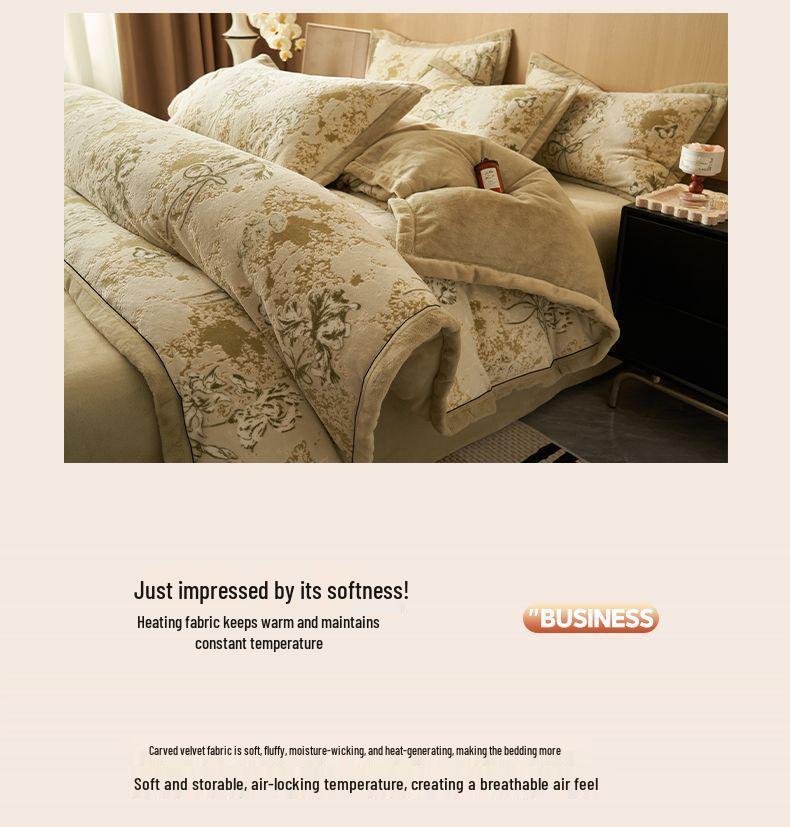 G5Z High Gram Milk Velvet Duvet Cover Set - Single Piece, Autumn/Winter, Thick & Warm with Pillow Covers.