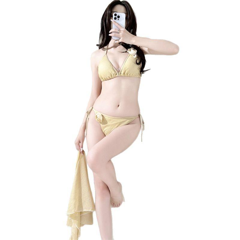 1011 New Swimsuit Female Sexy Split Bikini Three-piece Set Lace Babes Wind Hot Spring Swimsuit