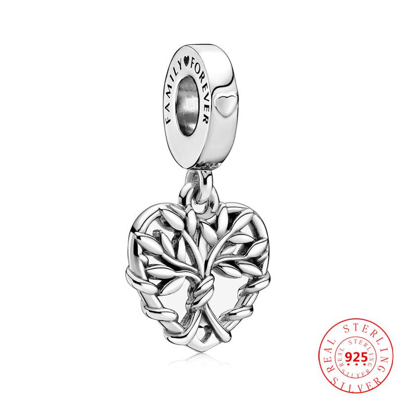 100% argint 925, băieți, fete, pene, pisică, câine, arbore genealogic, mărgele se potrivesc cu brelocuri originale Fasion brățară femei DIY bijuterii fine