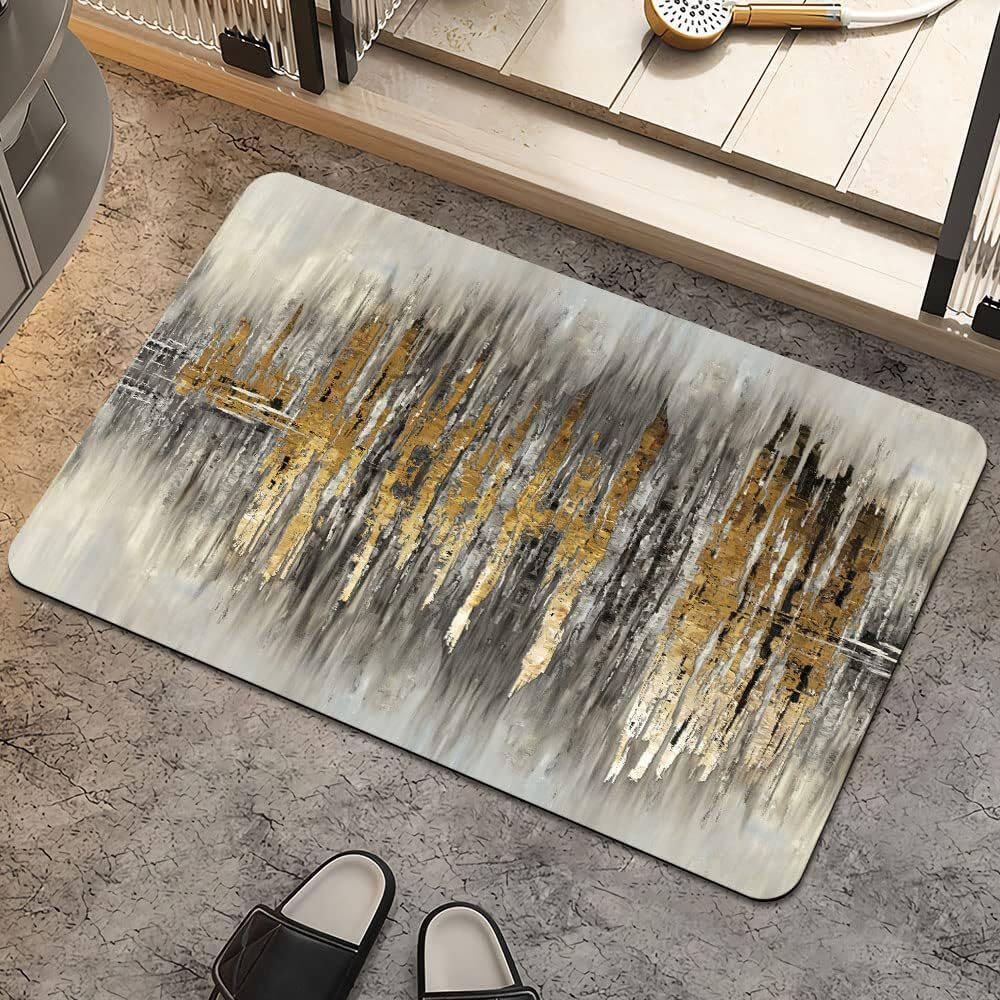 Rendering Flower Toilet Decorative Floor Mat Absorbent Bathroom Floor Mat Diatom Mud Floor Mat Absorbent Floor Mat Toilet