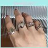 Eleganter koreanischer Stil Verstellbarer herzförmiger Ring mit geometrischem Design für Damen