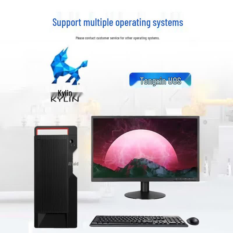 Huazhong Chuangshi Kylin OS Secure Desktop Server with Monitor CN Plug (adapter Included)