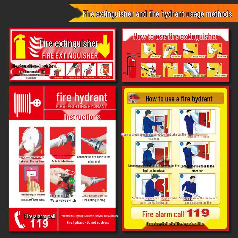BELIK Fire Safety Instruction Stickers