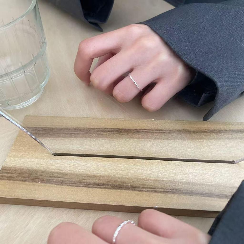 S925 Silver Textured Open Band Ring - Minimalist Design, Stackable, for Women’s Index Finger