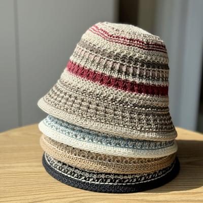 Ribbon Straw Hat Sun Hat Women's New Fashion Beach Sunshade Sunscreen Bucket Hat