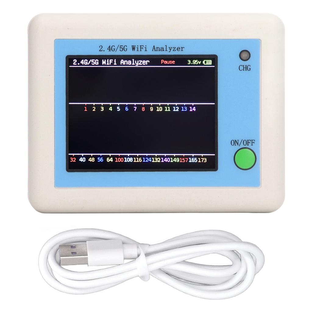 2,4G 5G WLAN-Analysator 2,4 Zoll TFT-Farbbildschirm Lichtanzeige Netzwerksignal-Scanner-Analysator