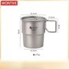 1pc Tiartsian Pure Titanium 300ml Coffee Cup Outdoor Camping Ultralight Portable Folding Handle Tea Water Mug Tableware