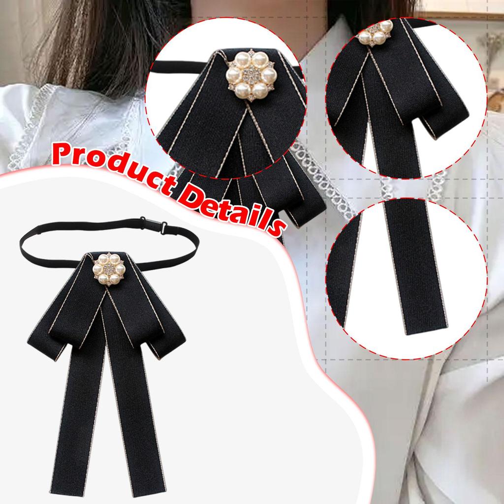 Bow Tie for Women Accessory Shirt Suit Adjustable Elastic Band Classic Polyester Easy