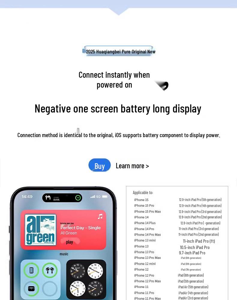 2026 7th Gen Bluetooth Wireless Noise-Cancelling Earbuds: Long Battery Life, Top Configuration, Compatible with Apple