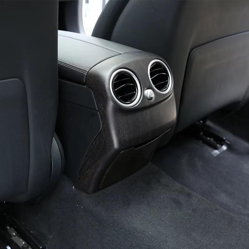 ABS Carbon Fiber For Mercedes Benz C Class W205 2015-18 Car Rear Air Conditioning Vent Anti-kick Cover Decorate Car Accessories