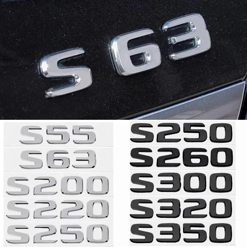 ABS Car Stickers Tail Box Letters Emblem for Mercedes Benz S55 S63 S200 S220 S250 S260 S300 S320 S350 Rear Trunk Badge Decals DY6