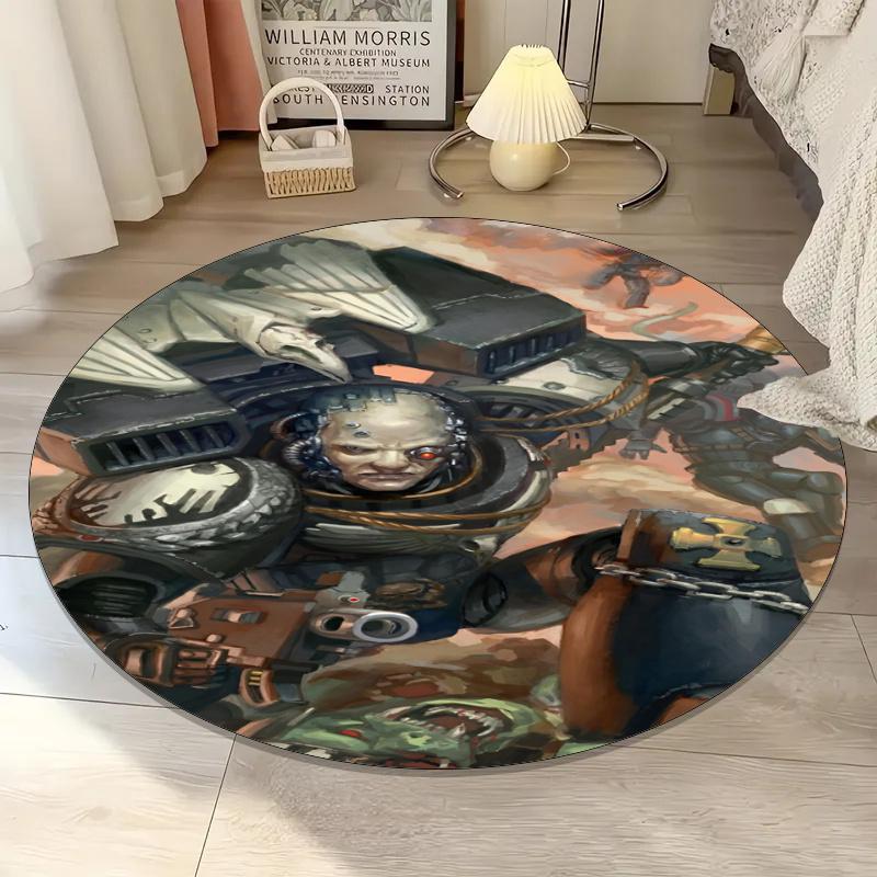 Warhammer 40K Printed Round Rug Carpet Chair Rug Area Rug Entryway Doormats,for Office Chair Living Room Bedroom Kitchen Room.