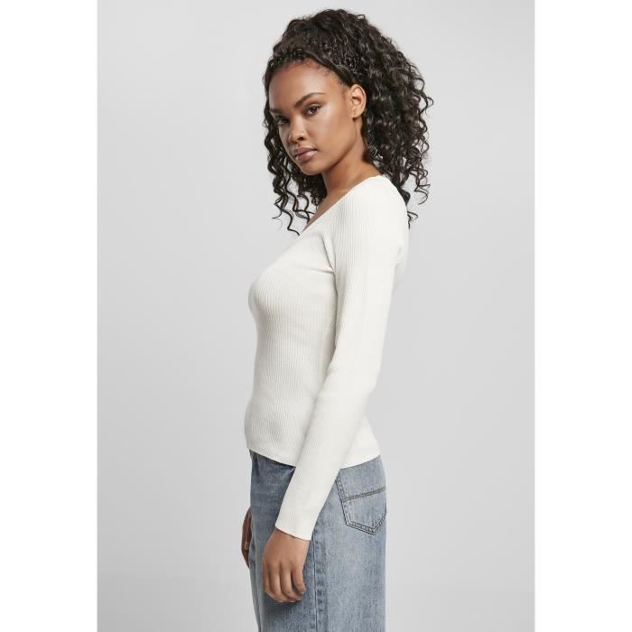 Pull Femme Urban Classics Wide Neckline - Blanc - M