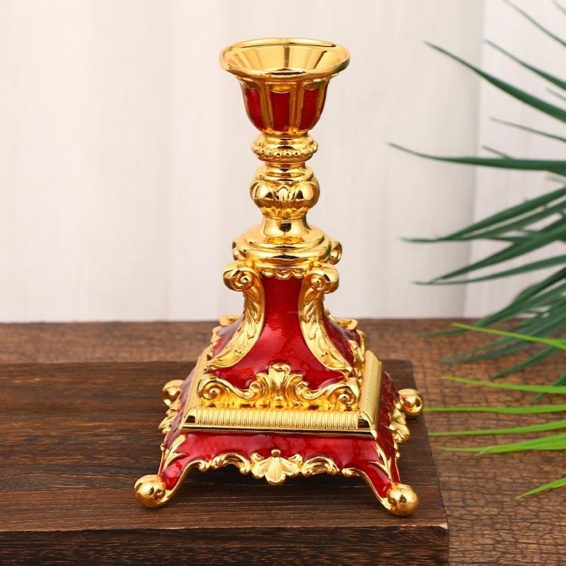 Vintage Metal Single Head Candle Candlestick Decor High-End Restaurant Hotel Decorations Vintage Photo Props Home Decor