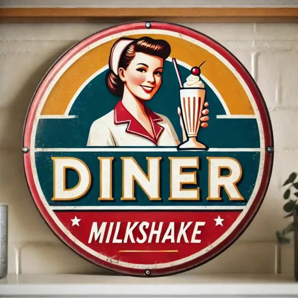 

Vintage Retro Metal Tin Wall Sign for Kitchen Cafe Bar Decor 20x20