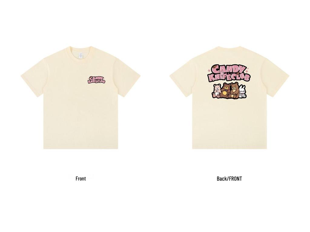 Unisex Retro Cartoon Pure Cotton Oversized T-Shirt - Trendy Casual Summer Short Sleeve for Men & Women