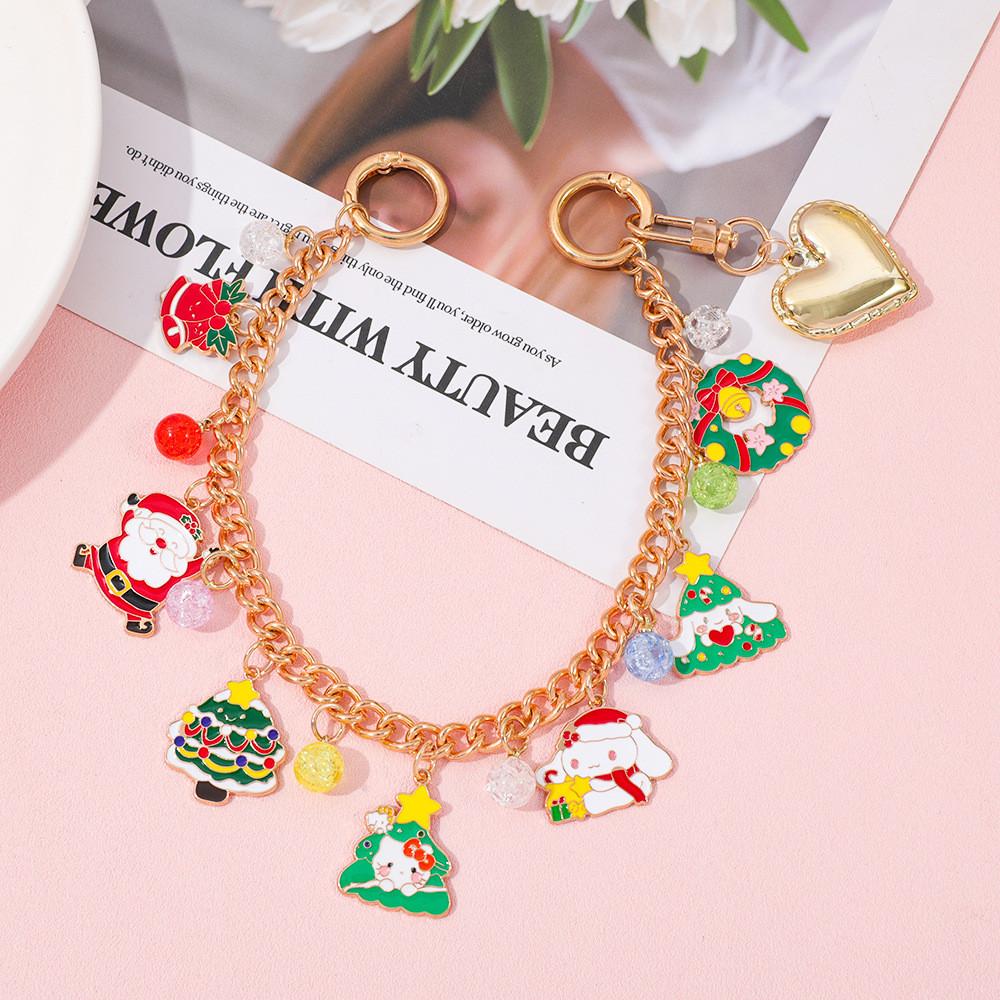 Sanrio Hello Kitty Christmas Pendant Bag Chain Zinc Alloy Charm For Women And Men