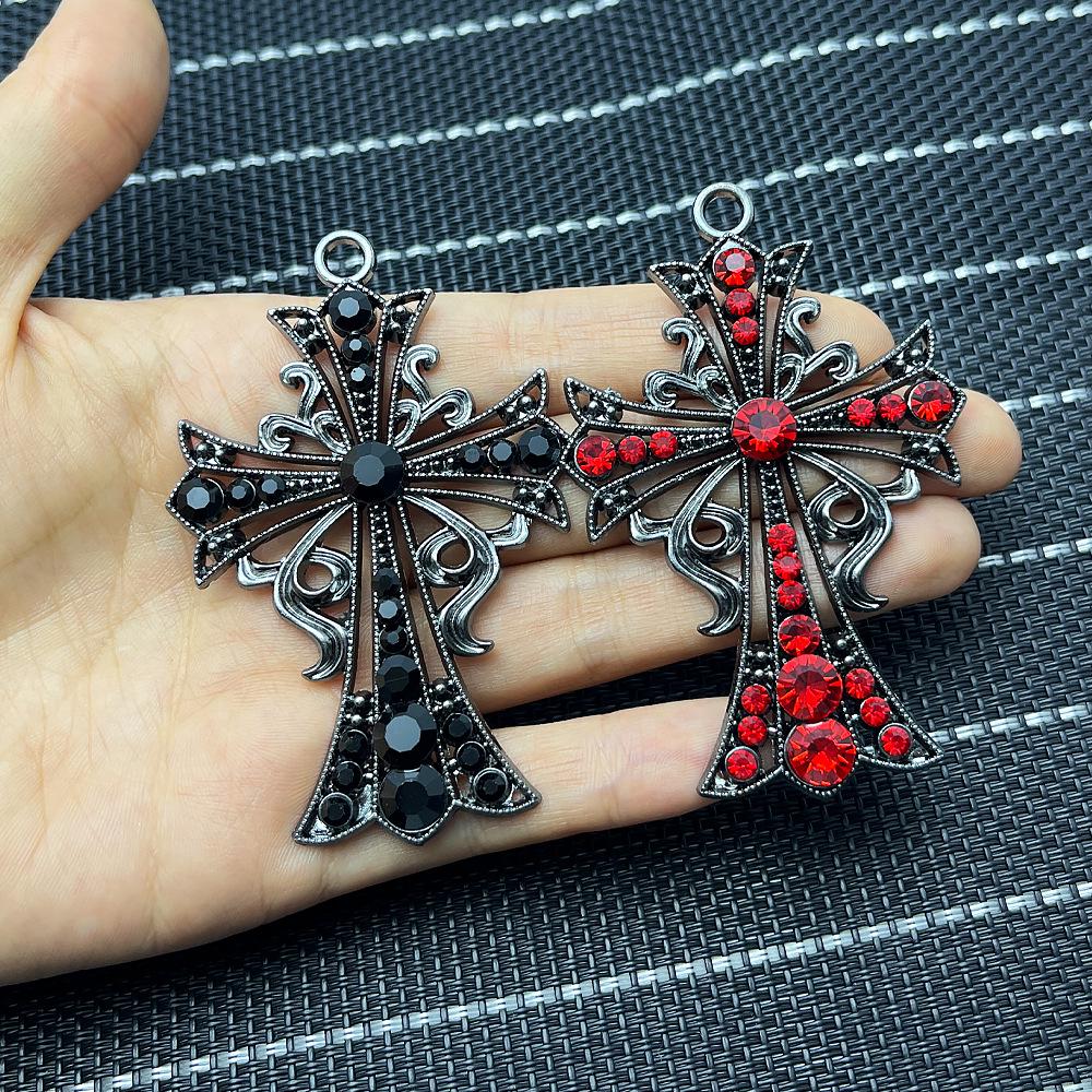 Gothic Dark Series Cross Pendant Charm for DIY Crafts and Accessories