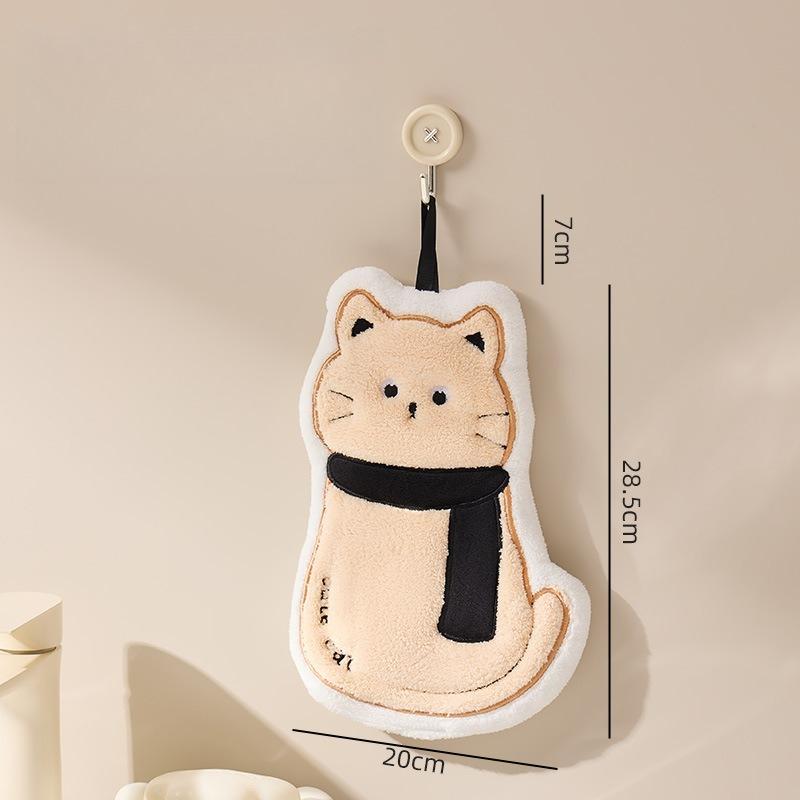 

Cat Hand Towel Cute Embroidered Cartoon Hand Towel Does Not Shed Hair Strong Absorbent Kitchen Absorbent Cotton Towel