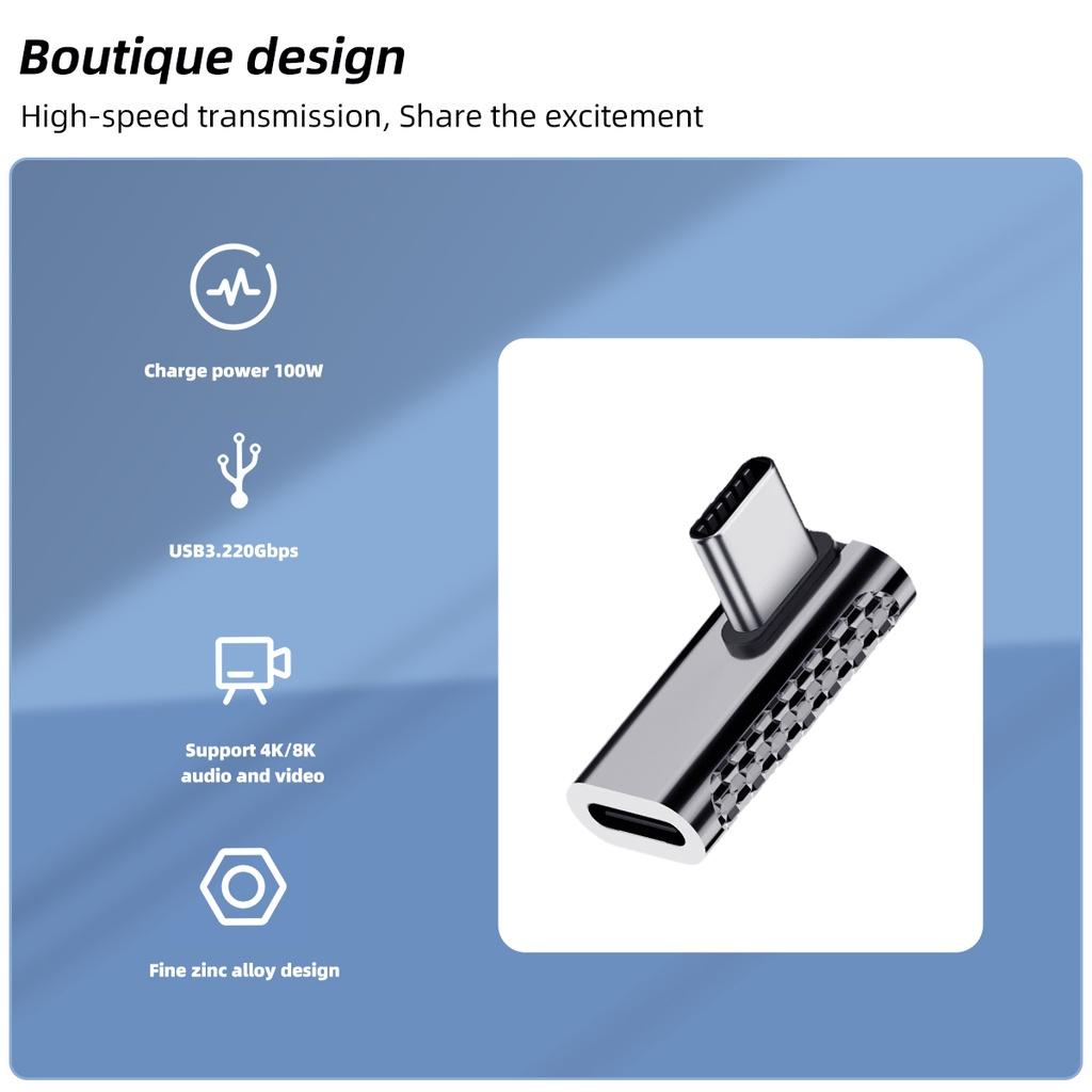FONKEN 100W USB3.2 OTG Type C Adapter 20Gbps Data Transfer Zinc Alloy Fast Charging 8K Video Connector For Phone Tablet