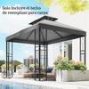 Replacement Canopy 4x3 m with Double Roof Drainage Holes and UV Protection Canopy Only NOT Including Frame Dark Grey