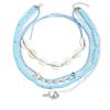 Blue Bohemian Necklace Seaside Necklace Soft Pottery Pearl Shell Multilayer Stacked Necklace