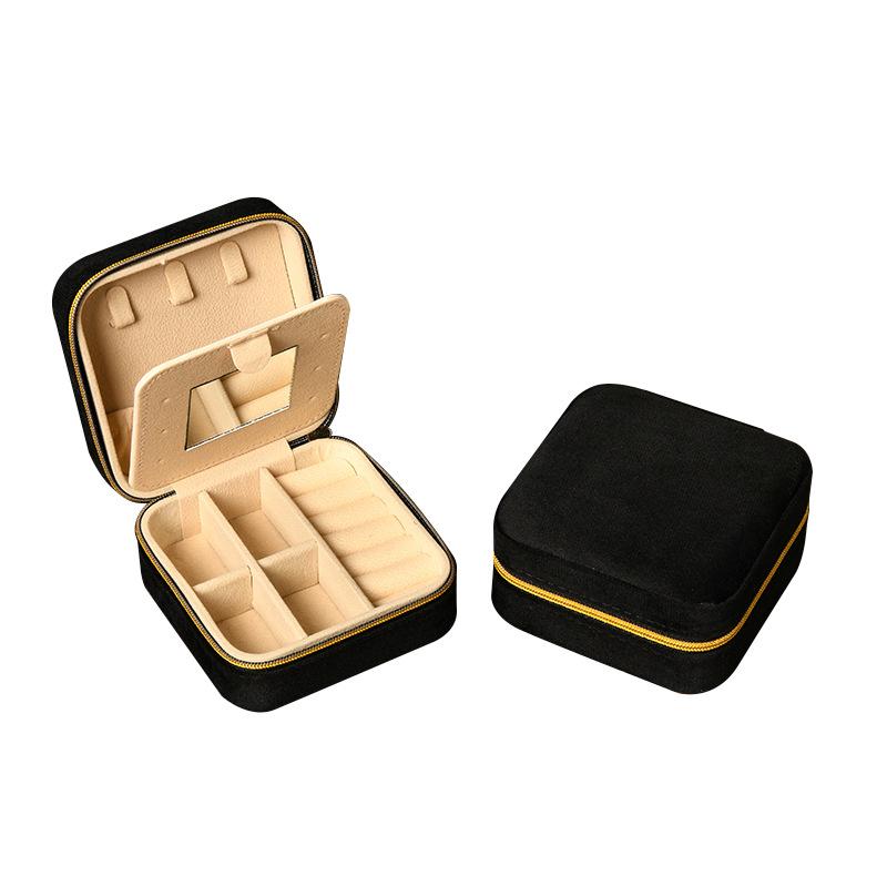 INS Round Mini Travel Jewelry Gift Box: Compact Ring Storage Case