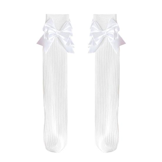 1 Pair Kids Bow Knee High Cotton Socks Cotton Long Socks Adorable Breathable Mid-Calf