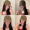 Vintage Leopard Print Adjustable Baseball Cap For Women With Embroidered Style And Sun Protection