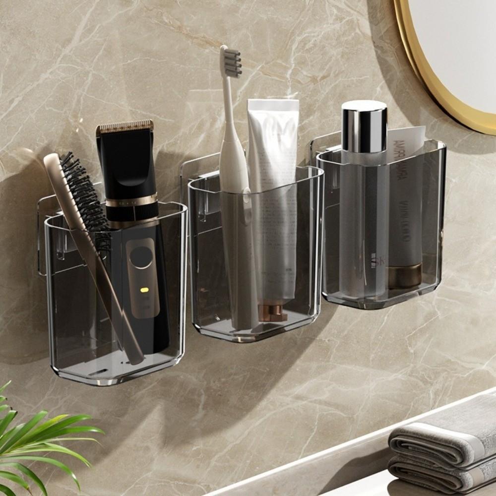 Portable Wall-Mounted Toothbrush Holders Self-Adhesive Small Storage Box Detachable Toothbrush Cups For Home Bathroom Kitchen