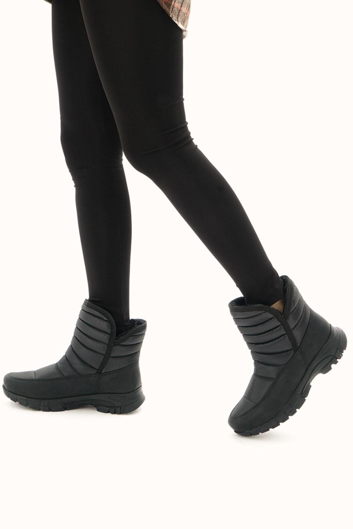 

Women Modern Stylish Fashion Boots Black Waterproof Ankle Snow Boots 36