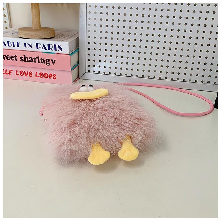 2025 Herbst/Winter Trendige Cartoon Fell Umhänge- & Handytasche – Flauschige Handtasche für Damen