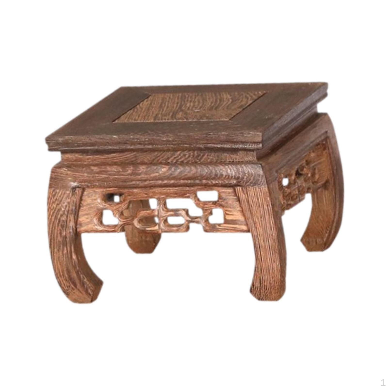 

Настольная подставка для цветочного горшка, подставка под деревянное основание, держатель для цветочного горшка для внутреннего и наружного использования 13.5cmx13.5cmx9cm