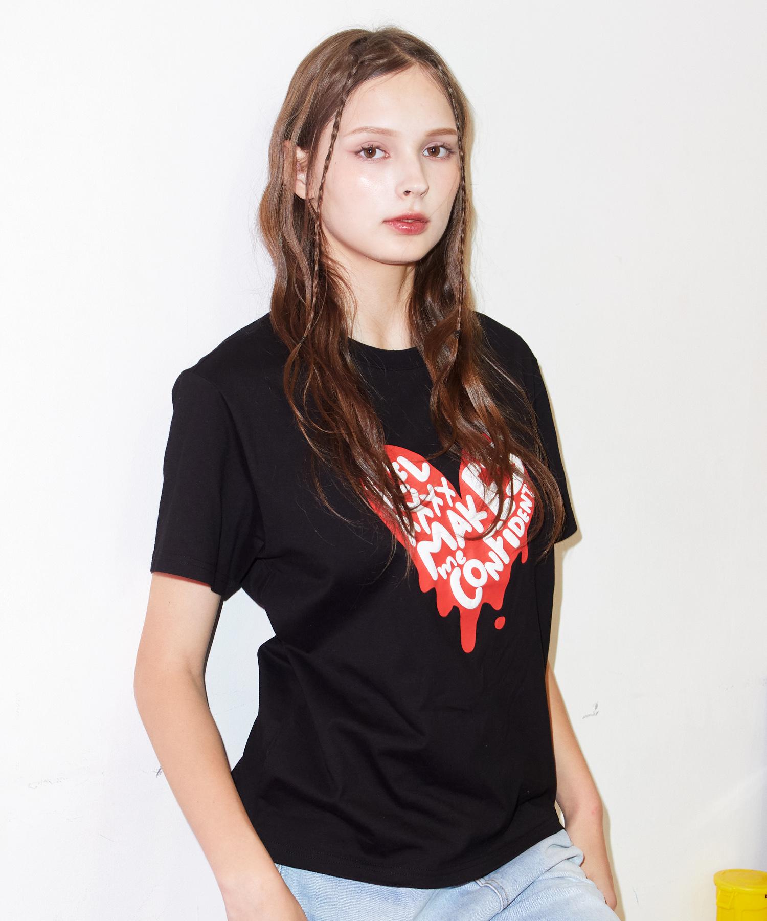 Rlxmc Melting Heart Graphic Short Sleeve T-Shirt_Black Black