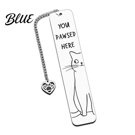 Creative Cat Bookmark Cute Bookmark Funny Metal Page Marker with Stainless Steel Quotes