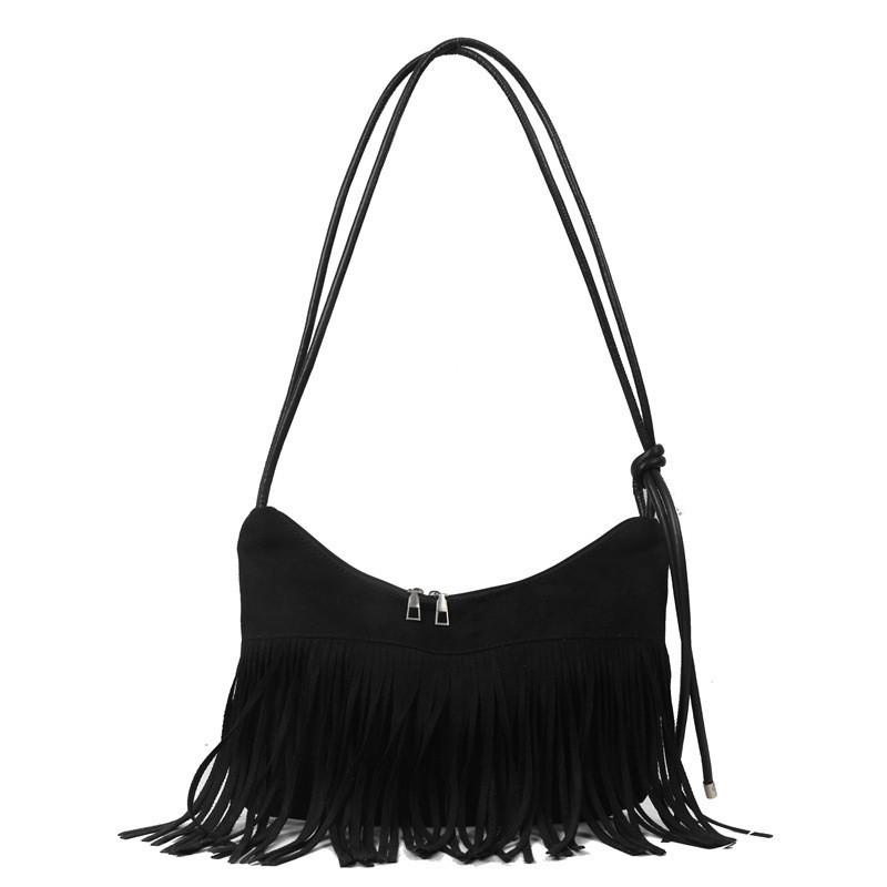 Vintage-inspired Canvas Tote Bag With Tassels And Spacious Interior For Daily Use
