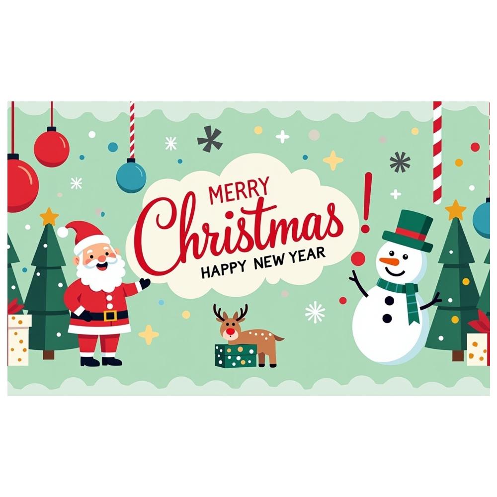 Christmas Banner Snowman Pattern Happy New Year Banner Xmas Banner Candy Cane For School Activity Holiday Event Home Decoration