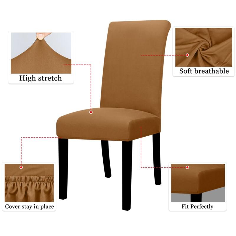 Elastic Solid Color Adjustable Chair Cover Spandex Stretch Slipcovers Chair Seat Covers Kitchen Dining Room Wedding Banquet Home