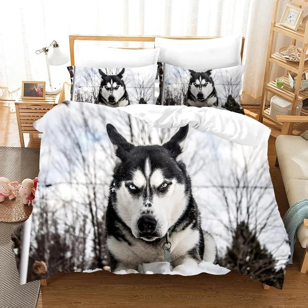 3D Wolf Print Wild Animal Modern Gift Wolf Comfortable Duvet Quilt Cover Pillowcase Bedding Set Bedroom Decoration Home Textile