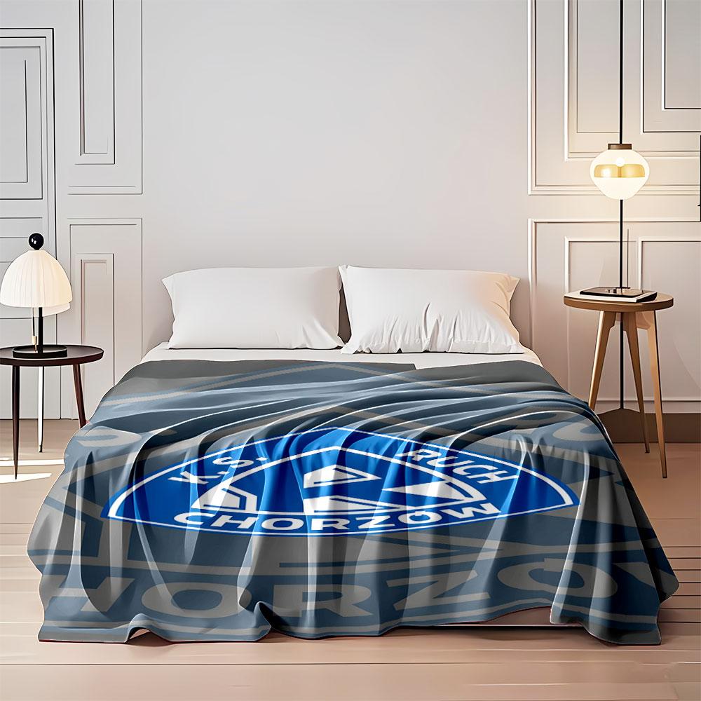Blue Ruch Chorzów Logo print blanket soft and cozy perfect for the living room bed sofa or a nap,gift