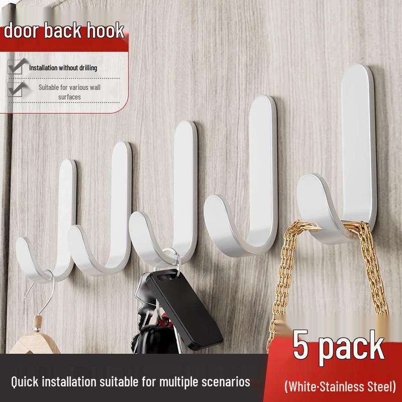 Strong Adhesive No-Punch Wall Hooks for Kitchen & Bathroom - No-Trace, Heavy-Duty Hanging Solution
