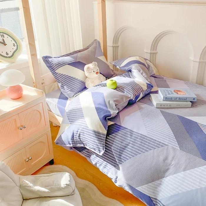 Plant Cashmere Student Dormitory Three-piece Bed Kit Single Double Household Bed Sheet Quilt Cover Popular