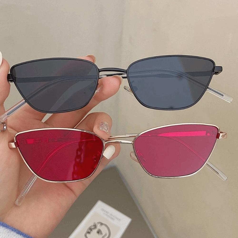 Vintage Cat Eye Sunglasses Metal UV Protection Sunglasses Square Metal Frame Sunglasses  Outdoor