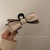 Korean INS Temperament Black & White Bow Shark Hair Clip - Sweet Large Claw for Girls