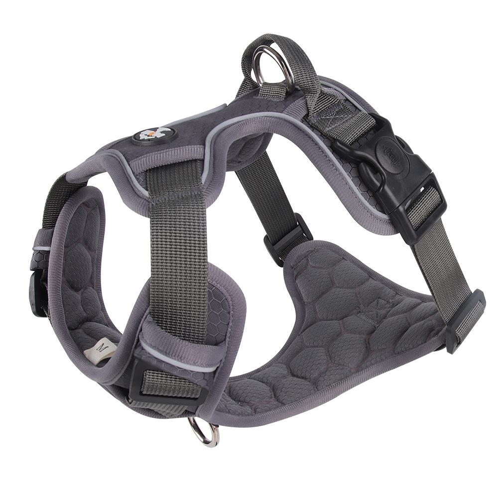 

Прочный жилет для собак, шлейка, светоотражающая, взрывобезопасная, для лабрадора, французского бульдога, нагрудный ремень для домашних животных, аксессуары для средних и больших собак S (Chest 43-56CM) серый