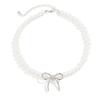 Vintage Bowknot Choker Beads Necklace Stylish Neck Jewelry Beads Statement Accessories
