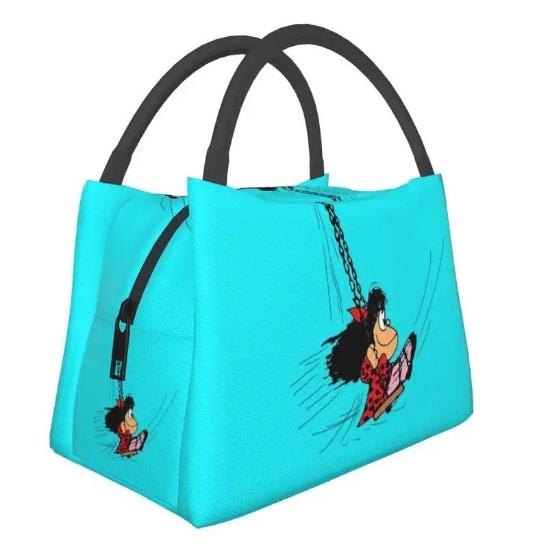 

Mafalda Balloon Heart изолированные сумки для обеда для водонепроницаемого Quino Manga Cartoon Cooler Thermal Bento Box Beach Camping Travel 28x17x16CM чистый