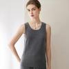 Women's Cashmere Sleeveless Camisole: Low-Neck Knit Top in Winter White, Blue, Green, Velvet, and Rice Colors.