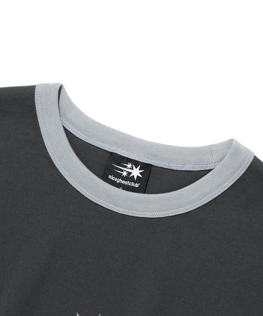 NICEGHOSTCLUB Vintage 3Star Basic Ringer Tee_Charcoal(Ng2Gmut538A)